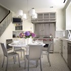 brushed steel white kitchen - modern New York kitchen by Eve Robinson via Atticmag