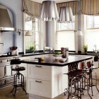 black and white Smallbone kitchen in a house by Robert Couturier - House & Garden via Atticmag