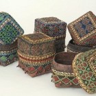 home accessory - handcrafted wedding baskets with vintage beads - Material Possessions via Atticmag