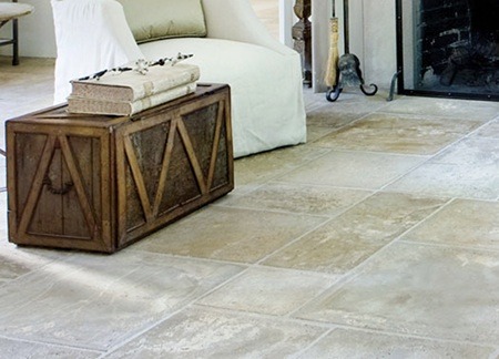 handmade concrete limestone look pavers - Peacock Pavers via Atticmag