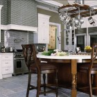 gray and steel tile Christopher Peacock kitchen