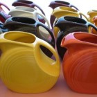 fiestaware pitchers at Brimfield Antiques show - Atticmag