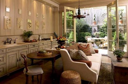 kit-fea-kitchenseating10-435 kitchen seating - great room with minimized kitchen by Barnes Vanze via Atticmag