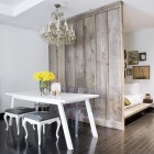 wooden room dividers in a studio apartment - Time Out New York via Atticmag