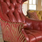 fashion inspired chairs - Hancock and Moore button-tufted leather an animal print red Artists Chair - via atticmag