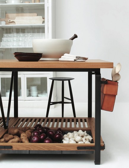 handcrafted kitchen work tables by March SF via Atticmag
