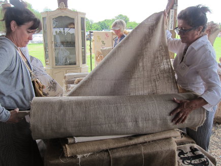 selling burlap by the yard at the Country Living Fair in Rhinebeck, NY - atticmag