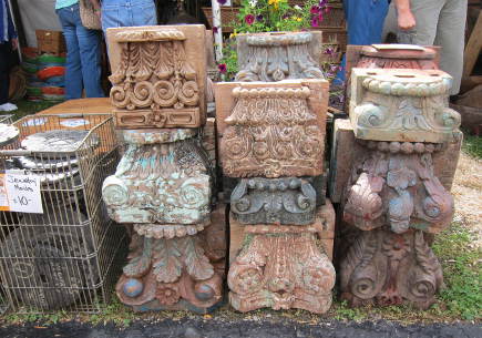 carved Indian temple pediments from Great Stuff by Paul Antiques at the Country Living Fair - atticmag