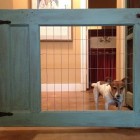 custom pet gates - wood and wire pet gate - kathy barker pinterest atticmag
