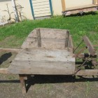 country auction - vintage country wooden wheelbarrow - Atticmag