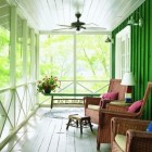 Leaf green and white screen porch - Gridley & Grimes via Atticmag
