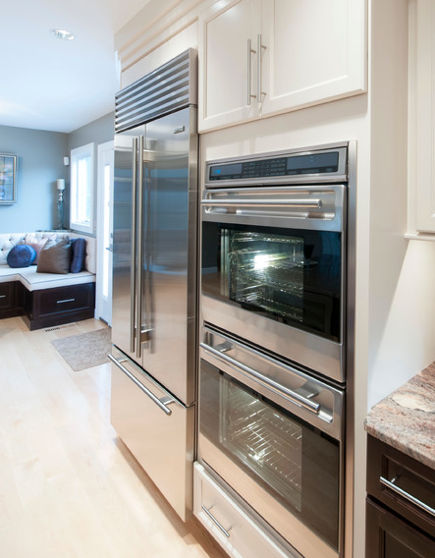 built in refrigerator - Sub Zero standard installation - houzz via atticmag