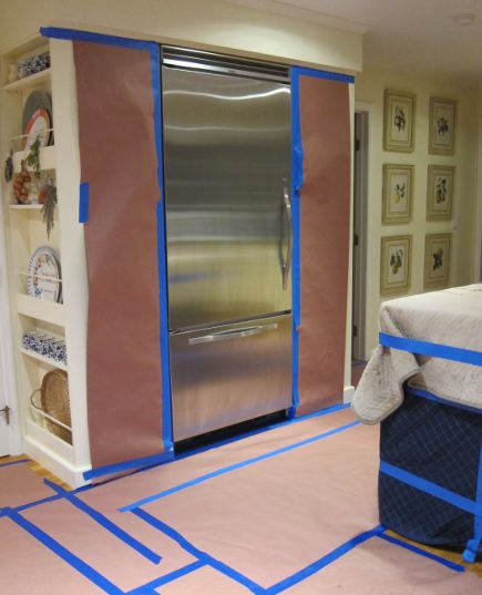 built in refrigerator - protecting the floor and cabinet prior to refrigerator installation - atticmag