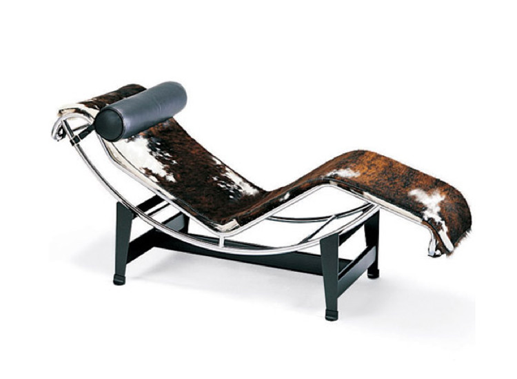 designer furniture - le corbusier lc4 chaise, 1928, with hairy hide covering- hive modern via atticmag
