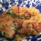 arroz con pollo - baked chicken with Spanish style rice and chorizo - Atticmag